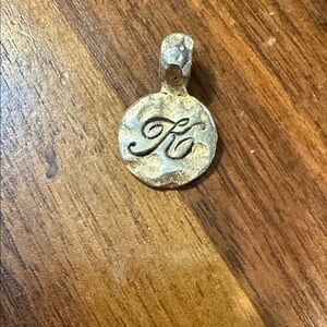 Rustic Gold Initial Pendant